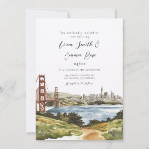 Invitación Boda de destino de la silueta de San Francisco