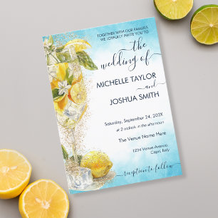 Invitación Boda de destino de Lemon Summer Cocktail Italia
