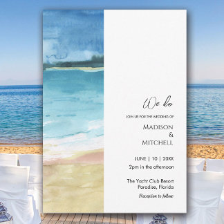 Invitación Boda de destino de marea acuática