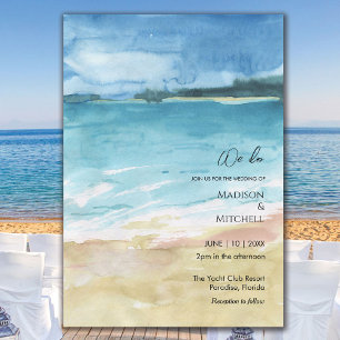 Invitación Boda de destino de marea acuática