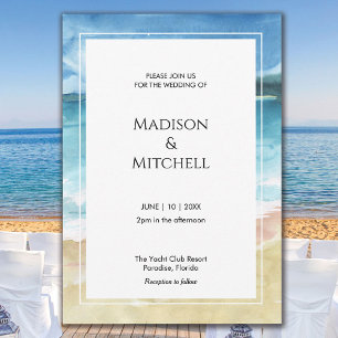 Invitación Boda de destino de marea acuática