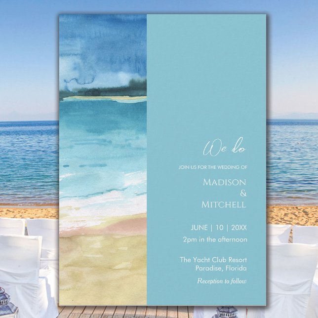 Invitación Boda de destino de marea acuática (Subido por el creador)