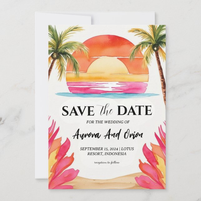 Invitación boda de destino de méxico, excepto las fechas (Anverso)