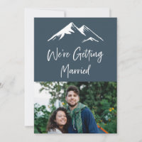 Boda de destino de montaña blanca y azul