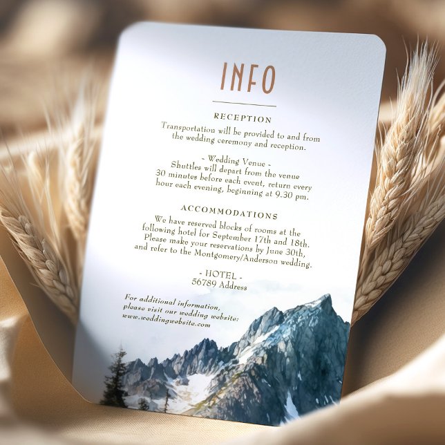 Invitación Boda de destino de montaña Insertar información de (Subido por el creador)