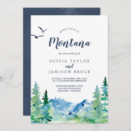 Invitación Boda de destino de Montaña Rocosa Montana