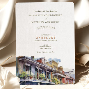 Invitación Boda de destino de Nueva Orleans Barrio Francés