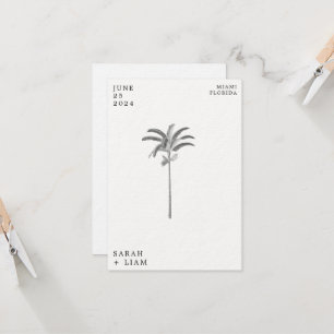 Invitación Boda de destino de palmera vintageGuardar la fecha