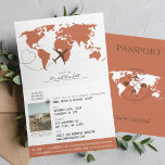 Invitación Boda de destino de Pasaporte Terracota<br><div class="desc">Nuestra invitación a la boda es la elección perfecta para parejas que planeen una boda con temática de viaje o de destino. La invitación está diseñada para que parezca un pasaporte, con una cubierta de un rico color de terracota que evoca la calidez y belleza del naranja quemado. El diseño...</div>