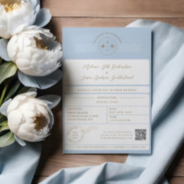 Invitación Boda de destino de pasaportes de embarque