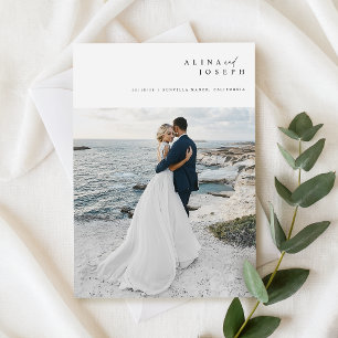 Invitación Boda de Destino de Playa con Foto Simple Presupues
