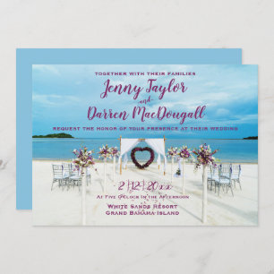 Invitación Boda de destino de playa de Cabana