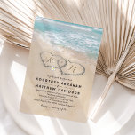 Invitación Boda de destino de playa de Vintage tropical<br><div class="desc">Haga un viaje a un destino de playa exótico para su ocasión especial con estas hermosas invitaciones de bodas en la playa. Con un impresionante entorno tropical en la isla de la playa y una vintage playa de arena con dos corazones en la costa, ofrecen una manera romántica e inolvidable...</div>