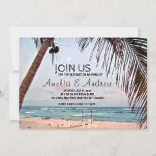 Invitación Boda de destino de playa del Caribe