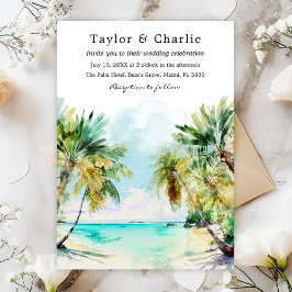 Invitación Boda de destino de playa tropical