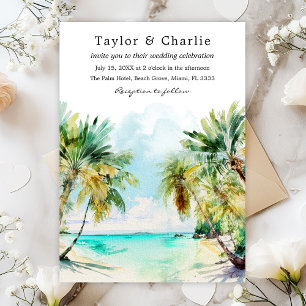 Invitación Boda de destino de playa tropical