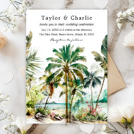 Invitación Boda de destino de playa tropical