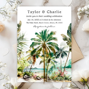 Invitación Boda de destino de playa tropical