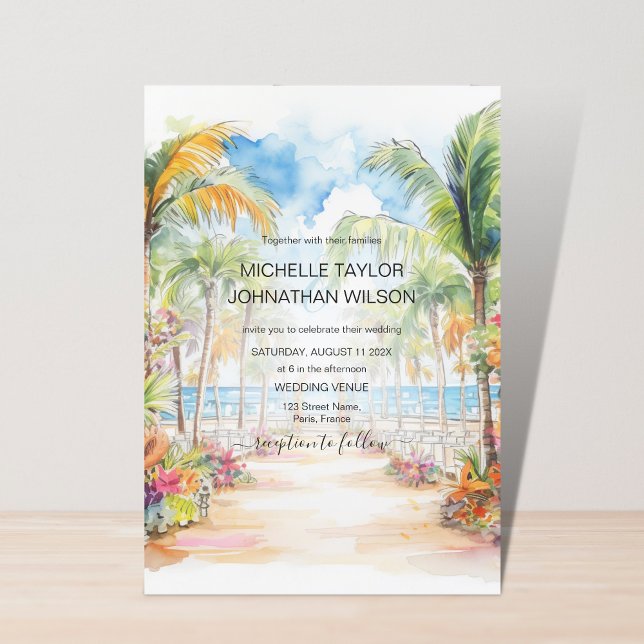 Invitación Boda de destino de playa tropical de México (Subido por el creador)