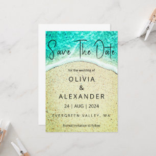 Invitación boda de destino de playa tropical, excepto la fech