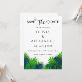 Invitación boda de destino de playa tropical, excepto la fech