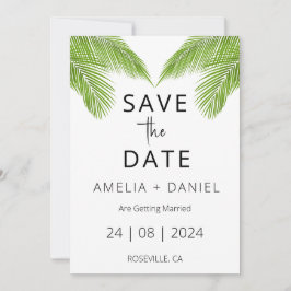 Invitación boda de destino de playa tropical, excepto la fech