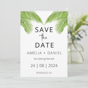 Invitación boda de destino de playa tropical, excepto la fech