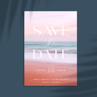 Invitación Boda de destino de playa tropical Guardar la fecha