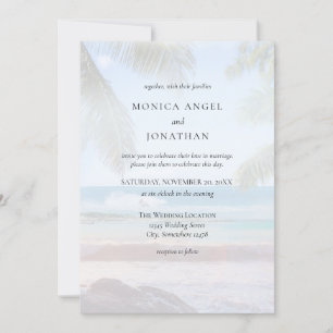 Invitación Boda de destino de playa tropical V2