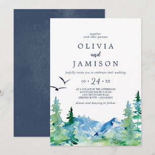 Invitación Boda de destino de Rocky Mountain Casual