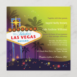 Invitación Boda de destino de Rótulo de Las Vegas