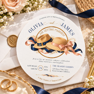 Invitación Boda de destino de verano para pareja madura román