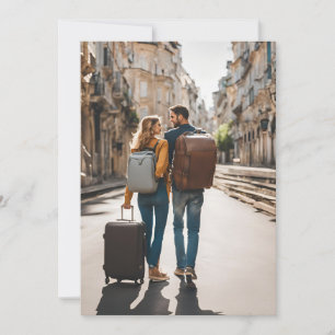 Invitación boda de destino de viaje guardar la fecha