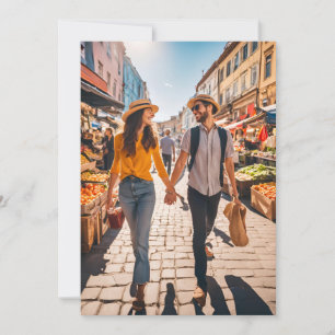 Invitación boda de destino de viaje guardar la fecha