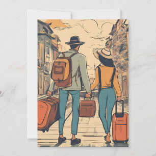 Invitación boda de destino de viaje guardar la fecha