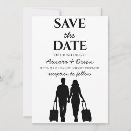 Invitación boda de destino de viaje guardar la fecha