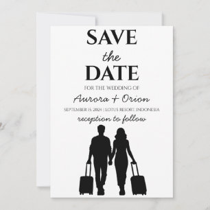 Invitación boda de destino de viaje guardar la fecha
