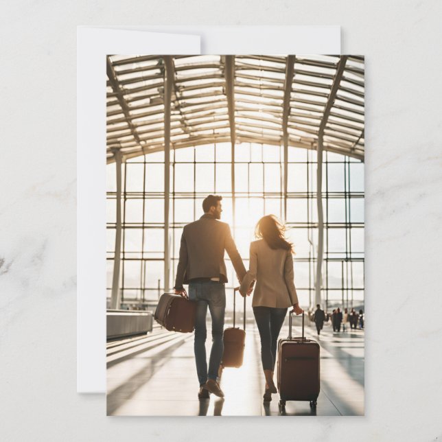 Invitación boda de destino de viaje guardar la fecha (Anverso)