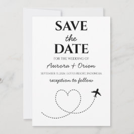 Invitación boda de destino de viaje guardar la fecha