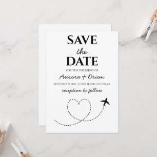 Invitación boda de destino de viaje guardar la fecha