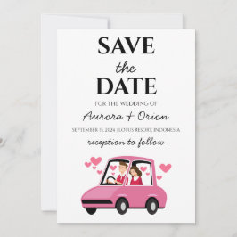 Invitación boda de destino de viaje guardar la fecha