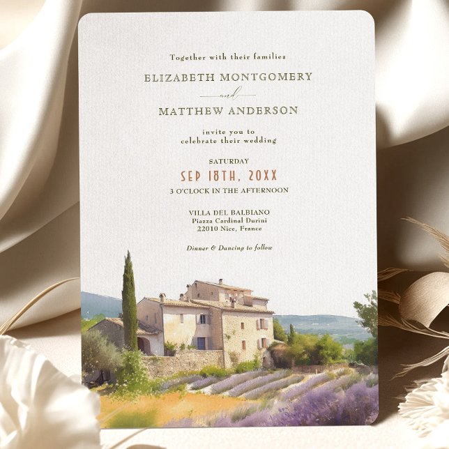 Invitación Boda de destino de viña francesa Cote d'Azur (Subido por el creador)