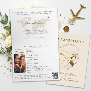 Invitación Boda de destino del Caribe del avión de cobertura