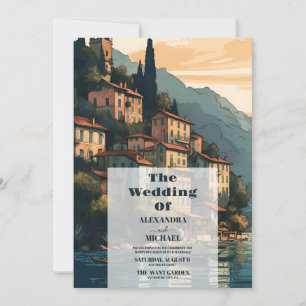 Invitación Boda de destino del lago Como de Italia