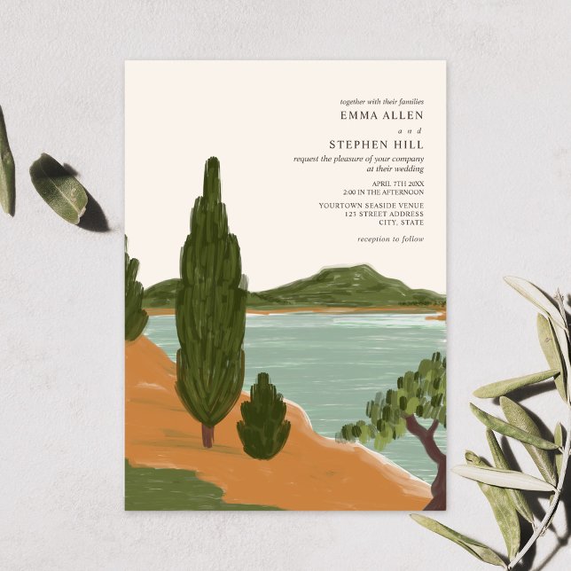 Invitación Boda de destino del Lago Rústico Italiano Como (Subido por el creador)