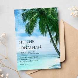 Invitación Boda de destino del Océano tropical de la playa de