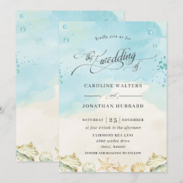 Invitación Boda de destino del océano tropical de playa