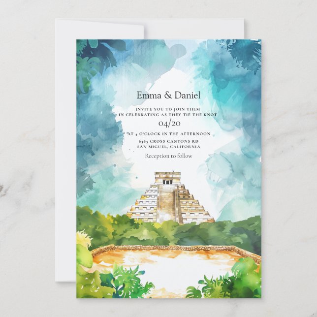 Invitación Boda de destino en Cancún México (Anverso)