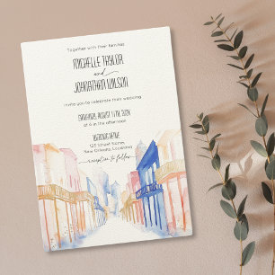Invitación Boda de destino en el trimestre francés de Nueva O