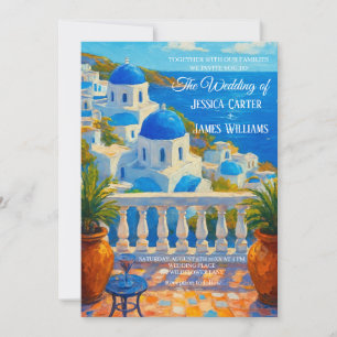 Invitación Boda de destino en la isla griega de Santorini